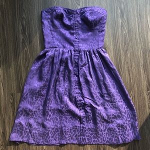 Rebecca Taylor purple silk strapless dress